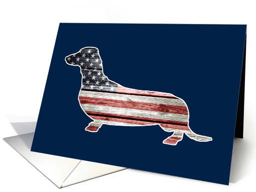 Patriotic Dog, American Flag Dachshund card (1430420)