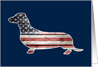 Patriotic Dog, American Flag Dachshund card