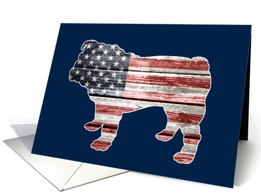 Patriotic Dog, American Flag Bulldog card (1430862)