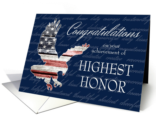 Congratulations on Highest Honor, Blue Eagle Scout card (1435182)