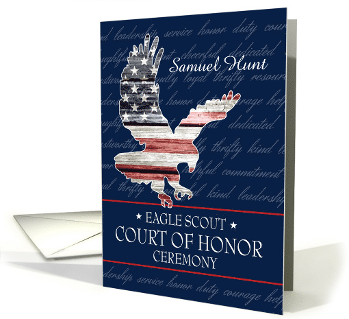 Custom Name Front, Eagle Scout Court of Honor Ceremony Invitation card