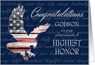 Godson Congratulations, Highest Honor of Becoming Eagle Scout card