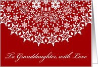 Granddaughter, Christmas Snowflakes card