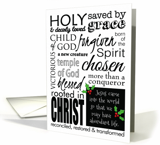 Christmas Typography, Jesus Brings Abundant Life card (1446616)