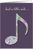 Music Note Thank You Card