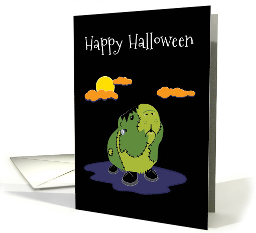 Happy Halloween Frankenstein Guinea Pig card (1454312)
