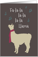 Funny Christmas Carol Llama card