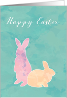 Happy Easter, Watercolor Bunny Silhouette card