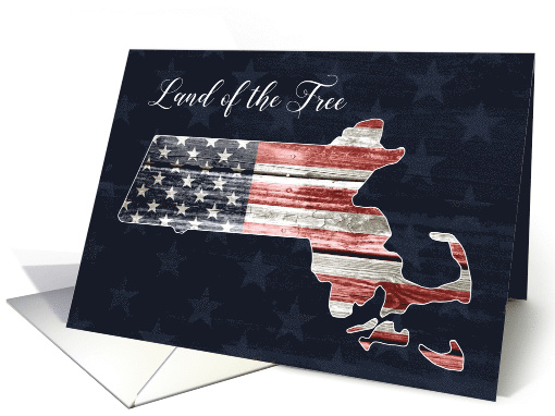 Massachusetts Patriots' Day, Land of the Free card (1519454)