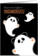 Pandamonious Halloween with Ghost Pandas card
