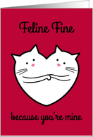 Feline Fine Anniversary Cats in Love card