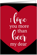 I Love You More than Beer my Dear, Anniversary card