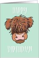 Happy Birthday, Scottish Highland Cow Money Holder card