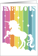 You Are Fabulous, Retro Rainbow Unicorn card