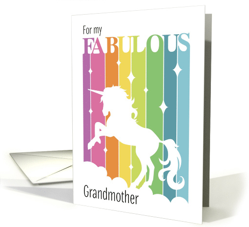 Fabulous Birthday Unicorn for Grandmother card (1556980)