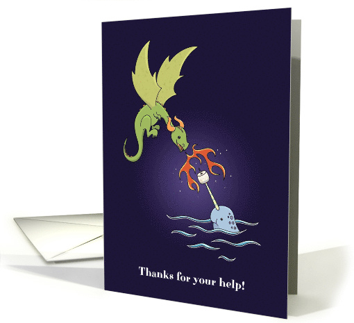 Dragon & Narwhal, Better Together, Thank You card (1559090)