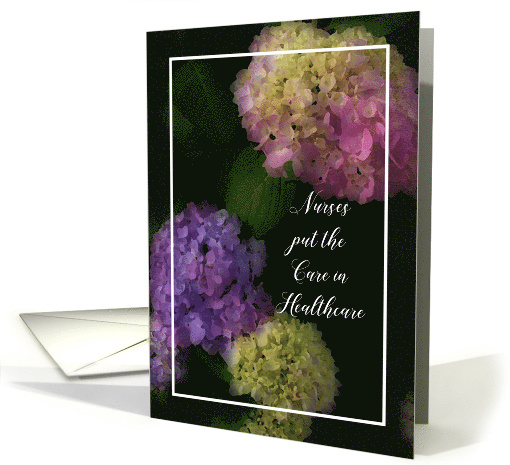 Nurses Day, Painted Hydrangea Flowers card (1562688)