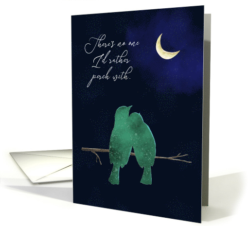 Love Birds Under Moon Anniversary card (1585564)