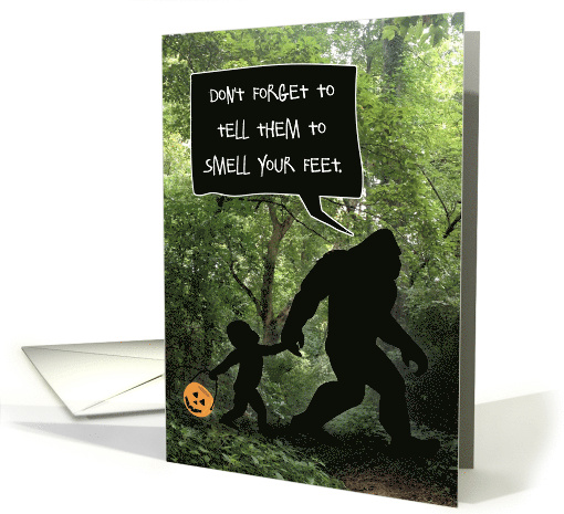 Baby Bigfoot, Smell My Feet Halloween card (1633220)