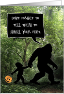 Baby Bigfoot, Smell My Feet Halloween card