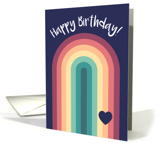 Happy Birthday Cute Modern Rainbow and Heart card (1686040)