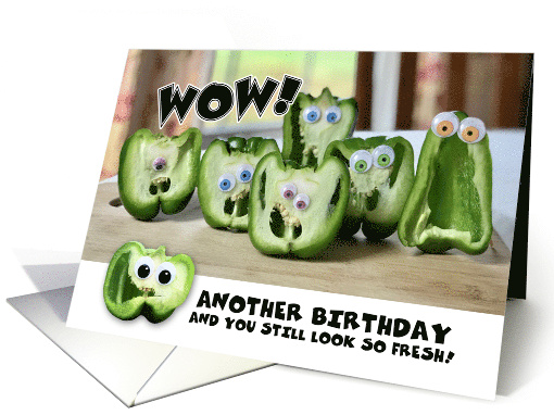 Happy Birthday From Group Funny Googly Eye Peppers card (1687754)