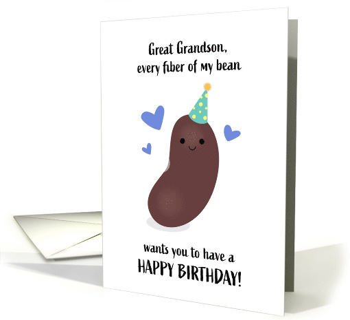 Great Grandson Birthday Every Fiber of My Bean Punny card (1695810)