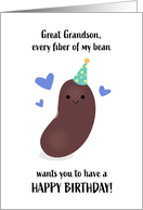 Great Grandson Birthday Every Fiber of My Bean Punny card