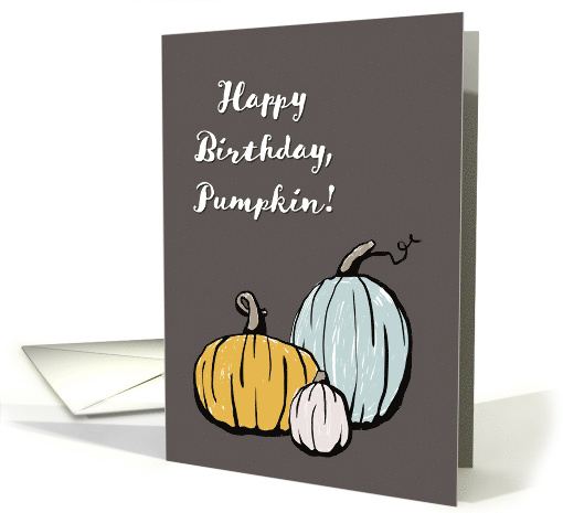 Happy Birthday Pumpkin with Cute Illustrated Gourds card (1706688)
