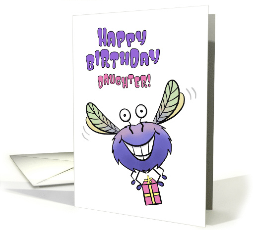 Happy Birthday Daughter Cute Flying Monster with Gift card (1708724)