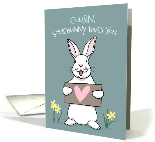 Somebunny Loves you Cousin Easter Bunny Rabbit card (1723222)