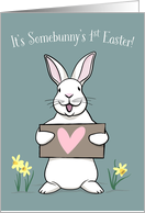 It’s Somebunny’s First Easter Cute Bunny with Springtime Daffodils card