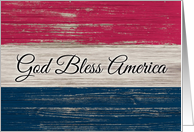 God Bless America, Red White & Blue Rustic Wood card