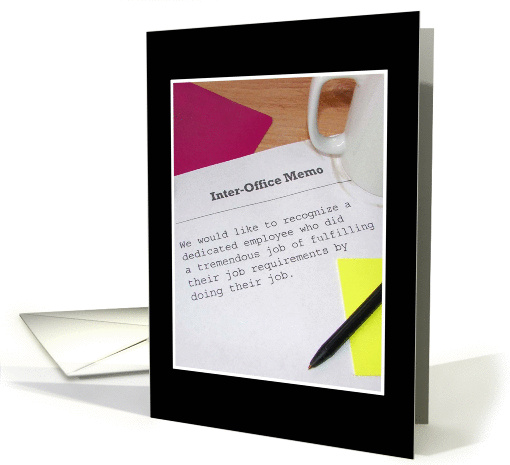 Office Humor, Employee Recognition, Redundant Inter-office Memo card
