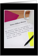 Office Humor, Employee Recognition, Redundant Inter-office Memo card