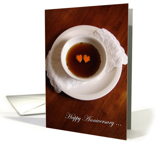 Happy Anniversary, Humor, Consomme Our Love, Two Carrot Hearts card