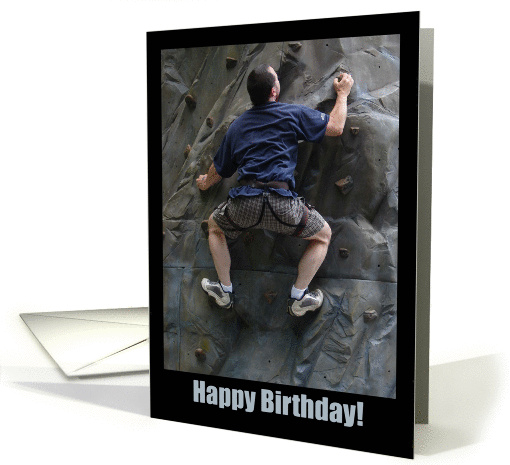 Happy Birthday, Over the Hill, Rock Climbing Man card (871520)
