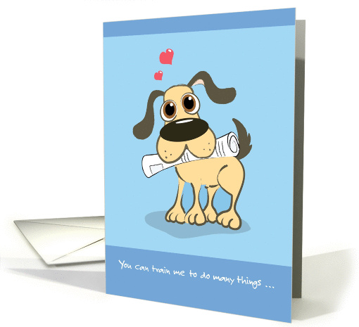 Birthday from the Dog, Dog Holding Newspaper card (871827)