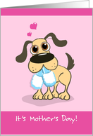 Happy Mother’s Day from the Dog, Dog Holding Slippers card