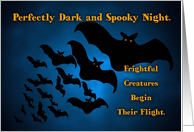 Halloween, Spooky Night, Bats in Flight card