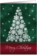 Merry Christmas, Graphic Christmas Tree, Snowflakes card