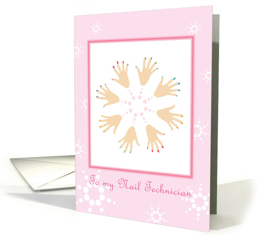 Merry Christmas to My Nail Technician, Colorful Manicure Wreath card