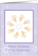 Merry Christmas to My Manicurist, Colorful Manicure Wreath card