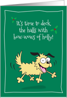 Bow-Wow’s of Holly, Barking Dog Christmas card