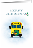 Merry Christmas School Bus Driver, School Bus with Wreath card