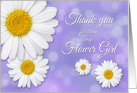 Thank You Flower Girl, Daisies on Purple Background card