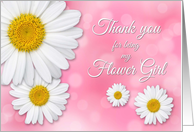 Thank You Flower Girl, Daisies on Pink Background card