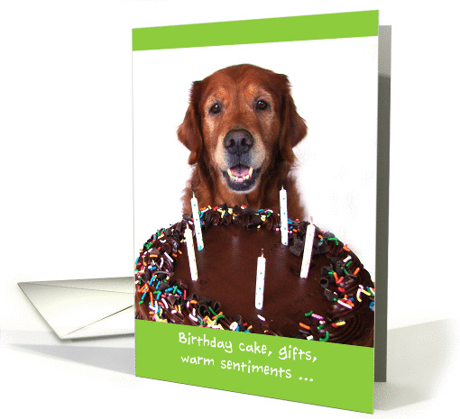 Happy Birthday, Smiling Dog with Chocolate Cake card (880850)
