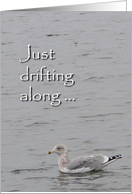 Miss you, Lonely Seagull in Ocean card