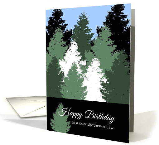 Brother-in-Law Birthday, Graphic Forest card (883607)